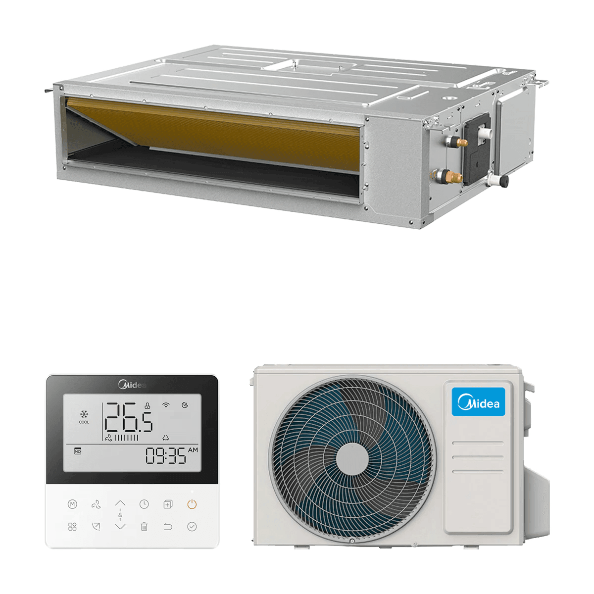 Climatiseur gainable Midea A7 10,50 kW 36000 BTU avec la référence MTJ-105(36)N8Q-1 de la marque MIDEA