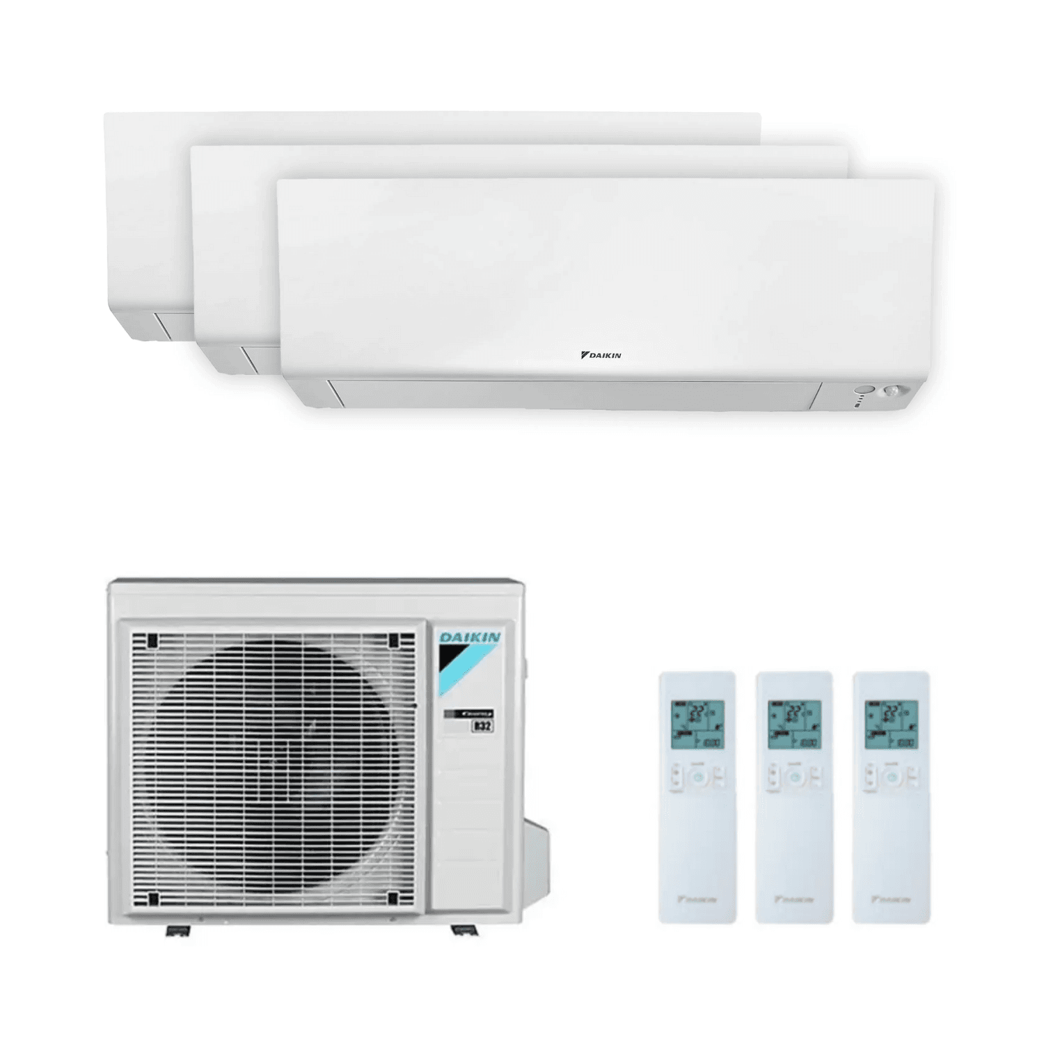 Climatiseur 3x1 avec wifi Daikin Perfera 2,0 kW + 2,5 kW + 3,5 kW avec la référence KITDAIPER3MXM52A202535 de la marque DAIKIN