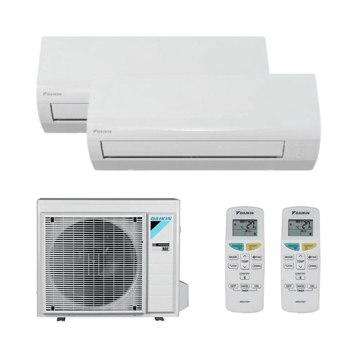 Airconditioner met wifi 2x1 Daikin Sensira 2,5 kW 9000 BTU met referentie KITDAISENSIRA2X125+25 van het merk DAIKIN
