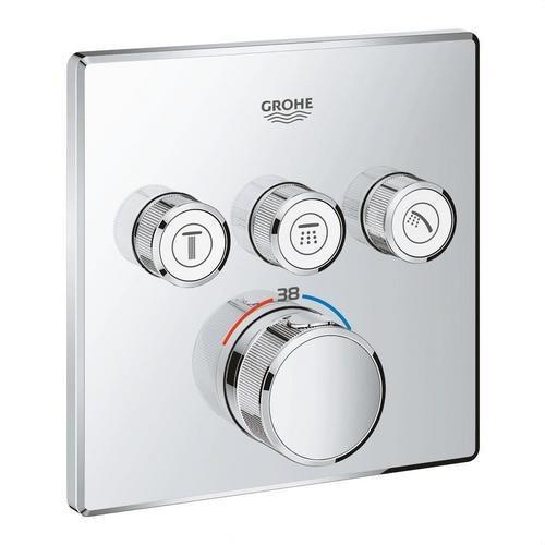 Thermostat encastré avec 3 poignées Grohtherm SmartControl - Chrome avec la référence 29126000 de la marque GROHE