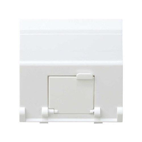 Plaque voix et données inclinée avec cache-poussière pour 1 connecteur RJ45 AVAYA® blanc Simon 27 Play avec la référence 27081-35 de la marque SIMON