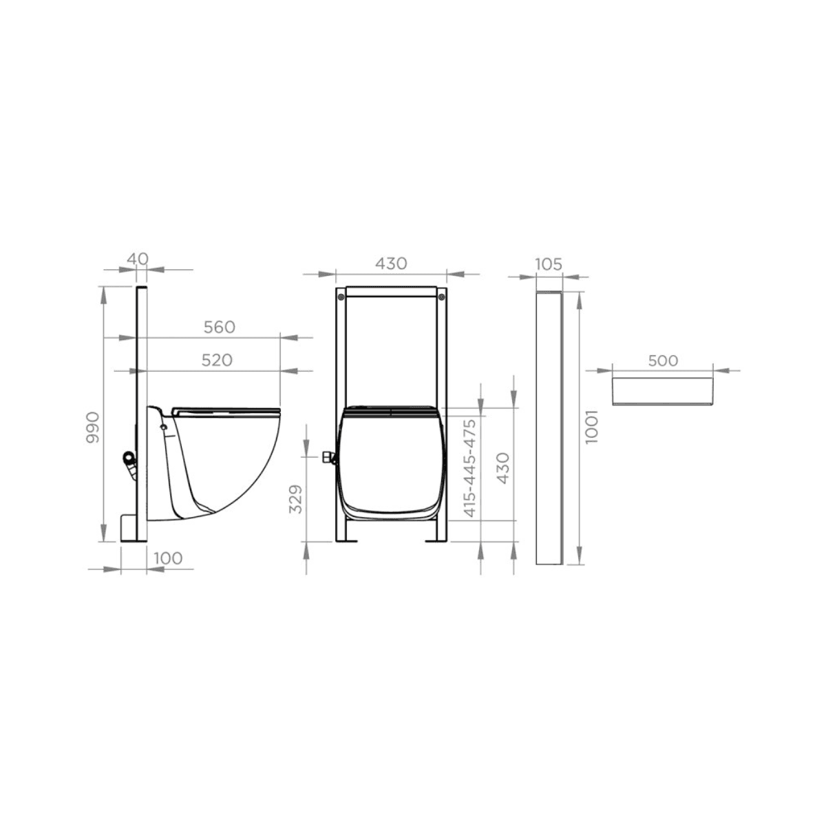 Complete oplossing hangend toilet met vermaler SFA Sanicompact Comfort Style - Carrara marmer met referentie C72LVCPLUSAMC van het merk SFA SANITRIT