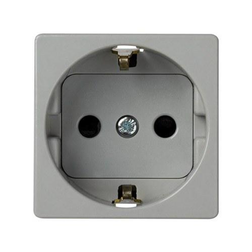Schuko-stopcontactbasis 16 A 250V met beveiligingsinrichting en schroefaansluiting grijs Simon 27 Play met referentie 27472-67 van het merk SIMON