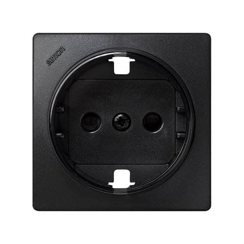 Afdekplaat met beveiligingsinrichting voor schuko stopcontactbasis grafiet Simon 73 Loft met referentie 73041-62 van het merk SIMON