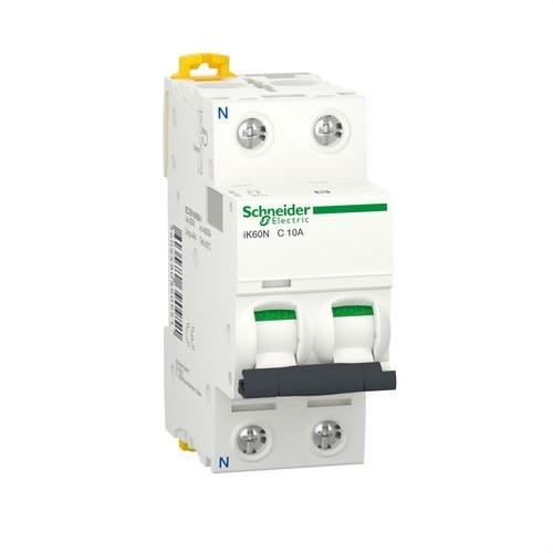 Magnetothermische schakelaar IK60N 1P+N 10A Curve C Curve C 6kA met referentie A9K17610 van het merk SCHNEIDER ELECTRIC