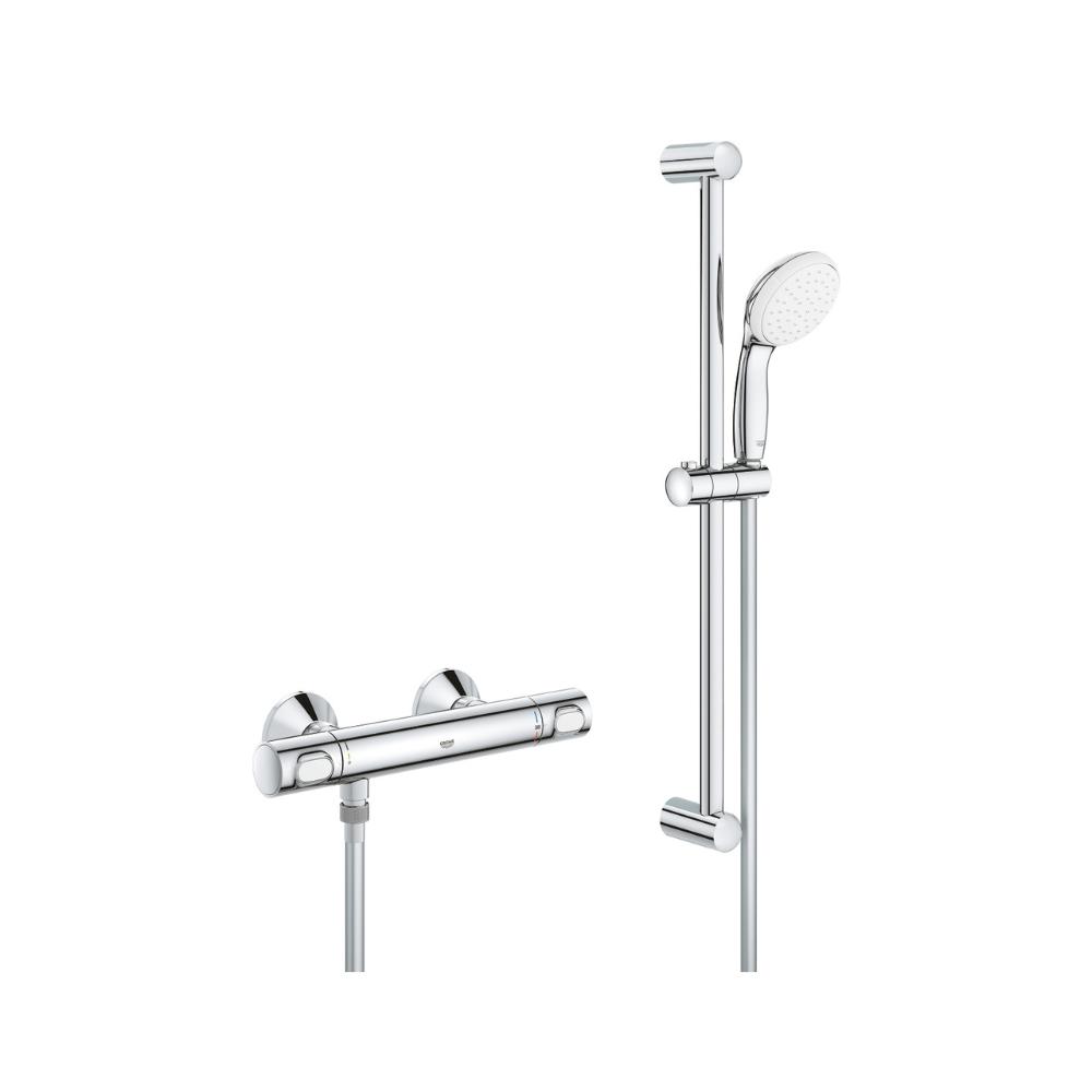 Ensemble de douche thermostatique 1/2" Grohe Grohtherm 500 chrome avec la référence 34796001 de la marque GROHE