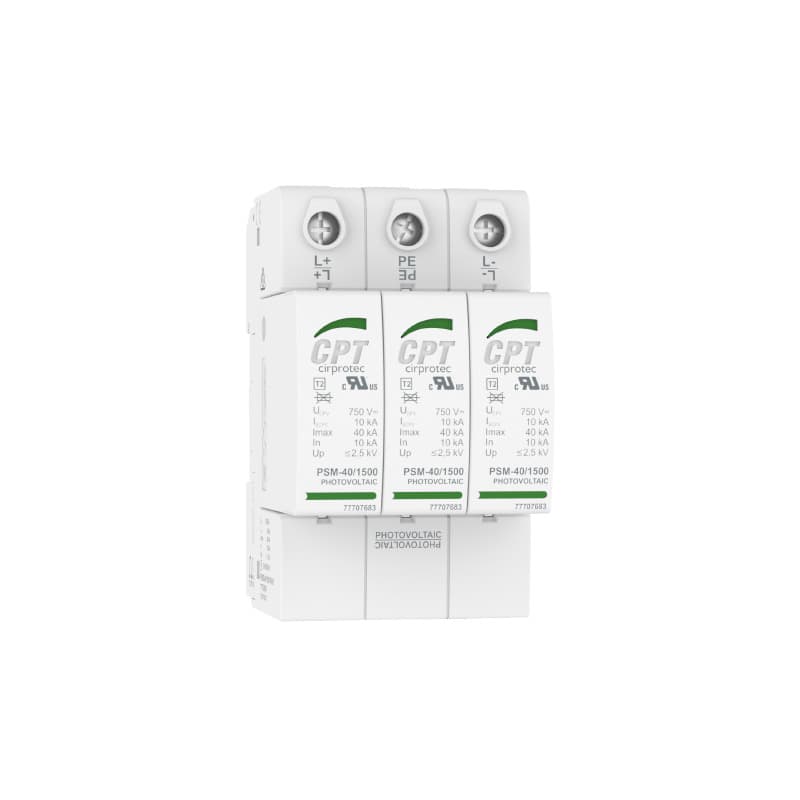 Parafoudre transitoire PSM3-40/1000 PV 3 modules débrochable avec la référence 77707852 de la marque CIRPROTEC