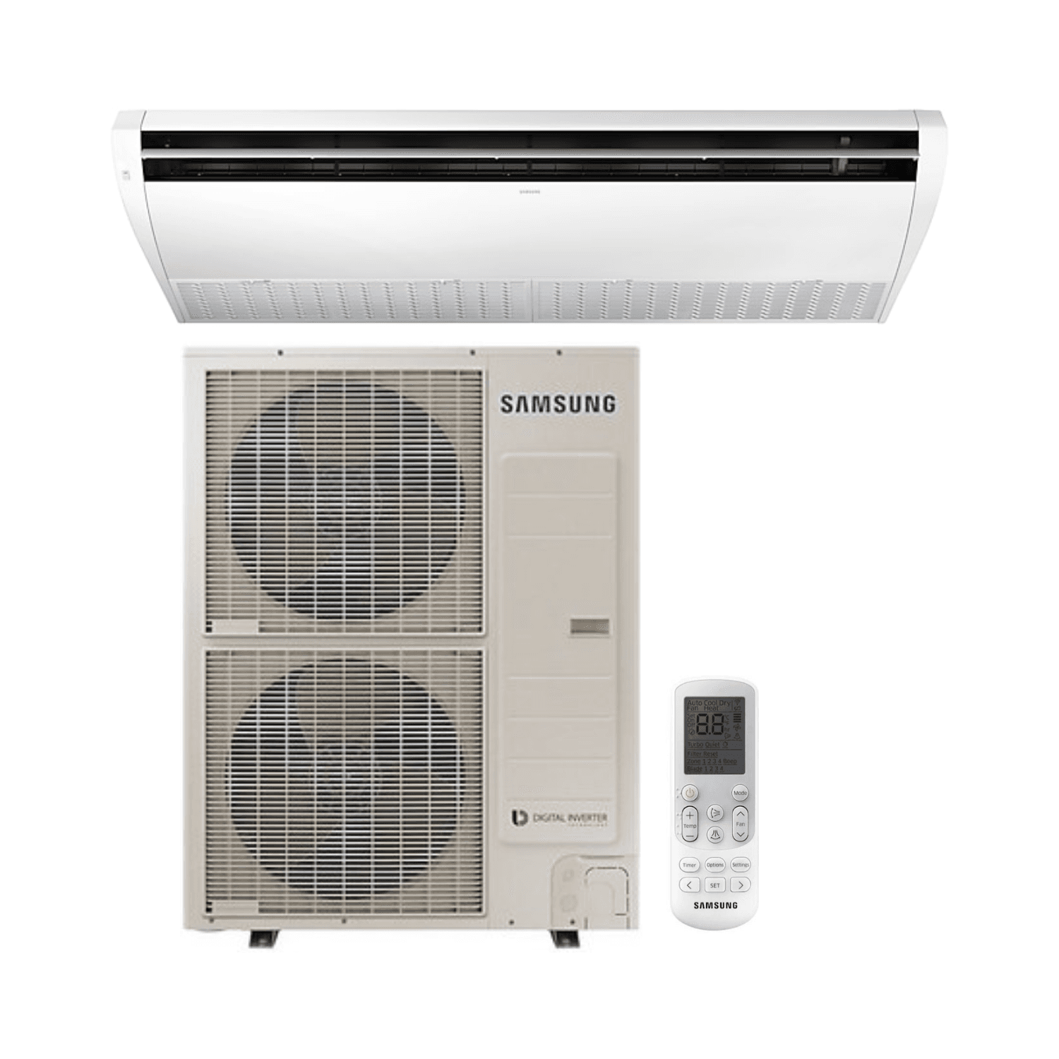 Climatiseur de plafond Samsung 14 kW 48000 BTU - Triphasé avec la référence F-CEILTF140R de la marque SAMSUNG