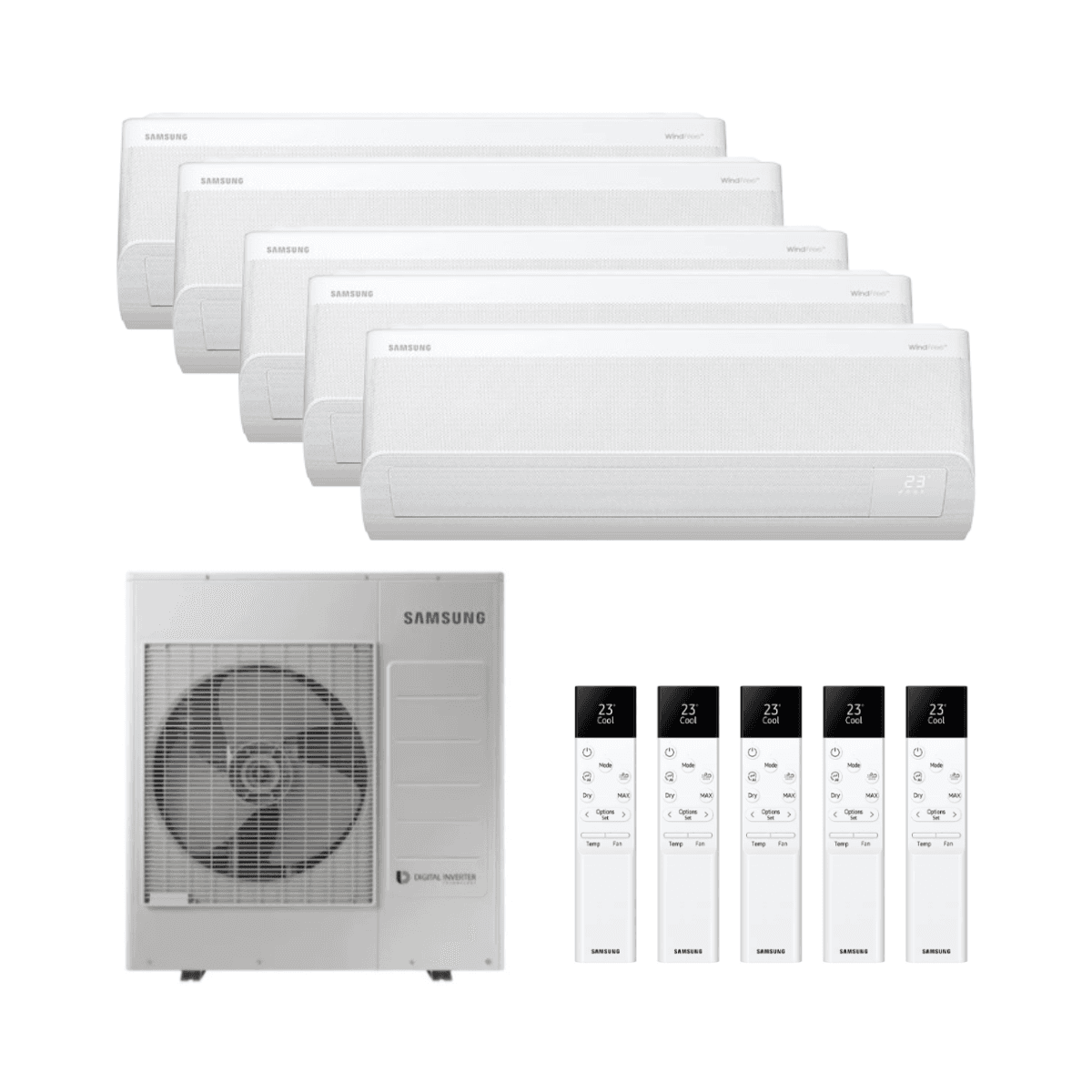 Climatiseur 5x1 avec wifi Samsung WindFree Comfort S2 3,5 kW 12000 BTU avec la référence SAMWFCFJM5X1-10012 de la marque SAMSUNG
