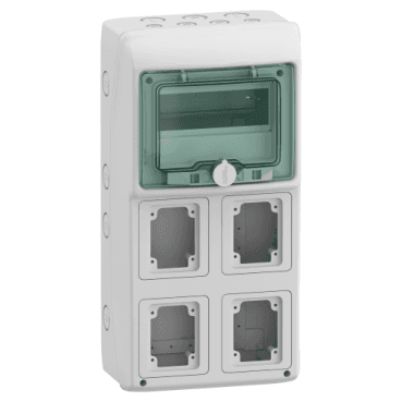 Surface Distribution Box Kaedra 8 Modules 4 Openings with reference 13179 from the brand SCHNEIDER ELECTRIC