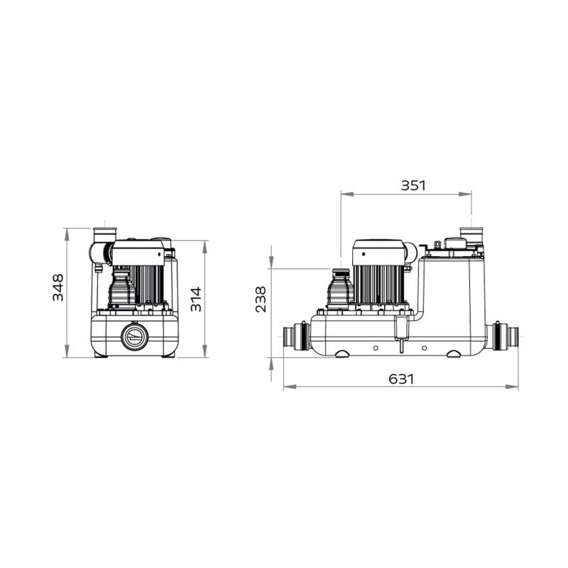 SFA SANICOM 1 afvoerpomp voor intensief gebruik van grijswater met referentie 04COM1M van het merk SFA SANITRIT