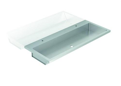 Lavabo collectif de 1 800 mm en inox 304 avec la référence GW08 38 04 01 de la marque GENWEC
