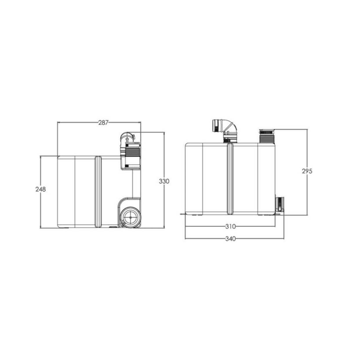 Pompe d'évacuation SFA Saniswift Pro pour usage intensif dans les buanderies avec la référence SANISWIFTPRO de la marque SFA SANITRIT