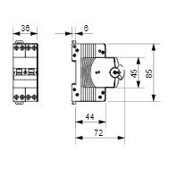 Disjoncteur Gewiss Série 90 MTC 4P 20A C 6kA avec la référence GW90288 de la marque GEWISS