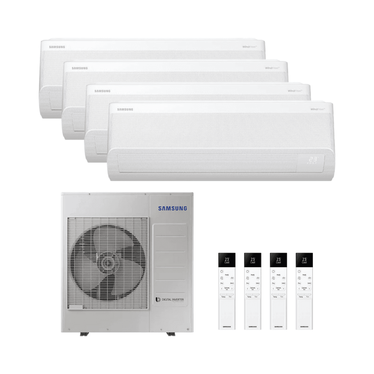 Air Conditioner 4x1 with WiFi Samsung WindFree Elite S2 2.5 kW (2) + 3.5 kW (2) with reference WFELITE4X109091212 from the brand SAMSUNG