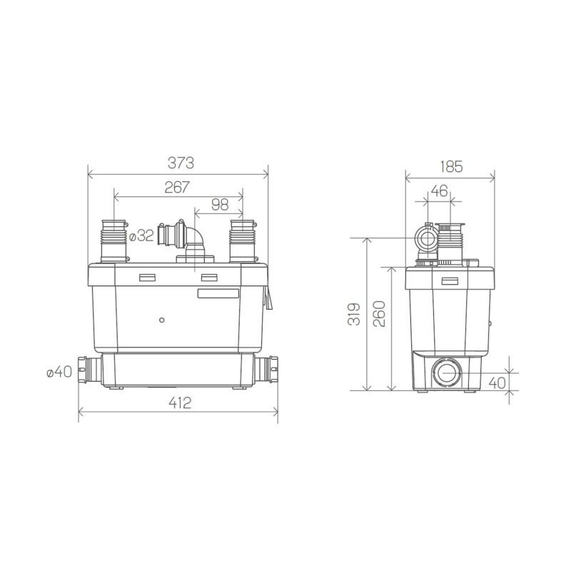 SFA SANIVITE afvoerpomp voor keukens en wasruimtes met referentie 0100700 van het merk SFA SANITRIT