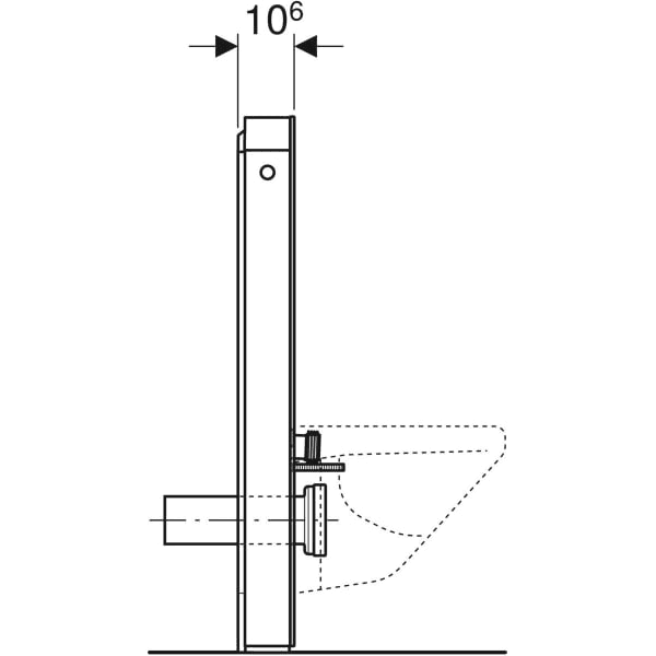 Geberit Monolith sanitairmodule voor hangend toilet 101cm glas met referentie 131.021.SI.5 van het merk GEBERIT