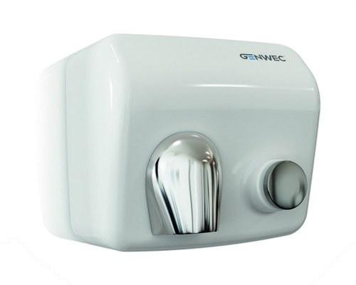 Sèche-mains à bouton-poussoir Classicflow acier blanc manuel avec la référence GW01 26 03 00 de la marque GENWEC