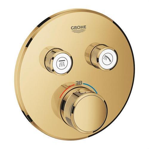 Thermostat encastré avec 2 robinets Grohtherm SmartControl - Cool sunrise avec la référence 29119GL0 de la marque GROHE