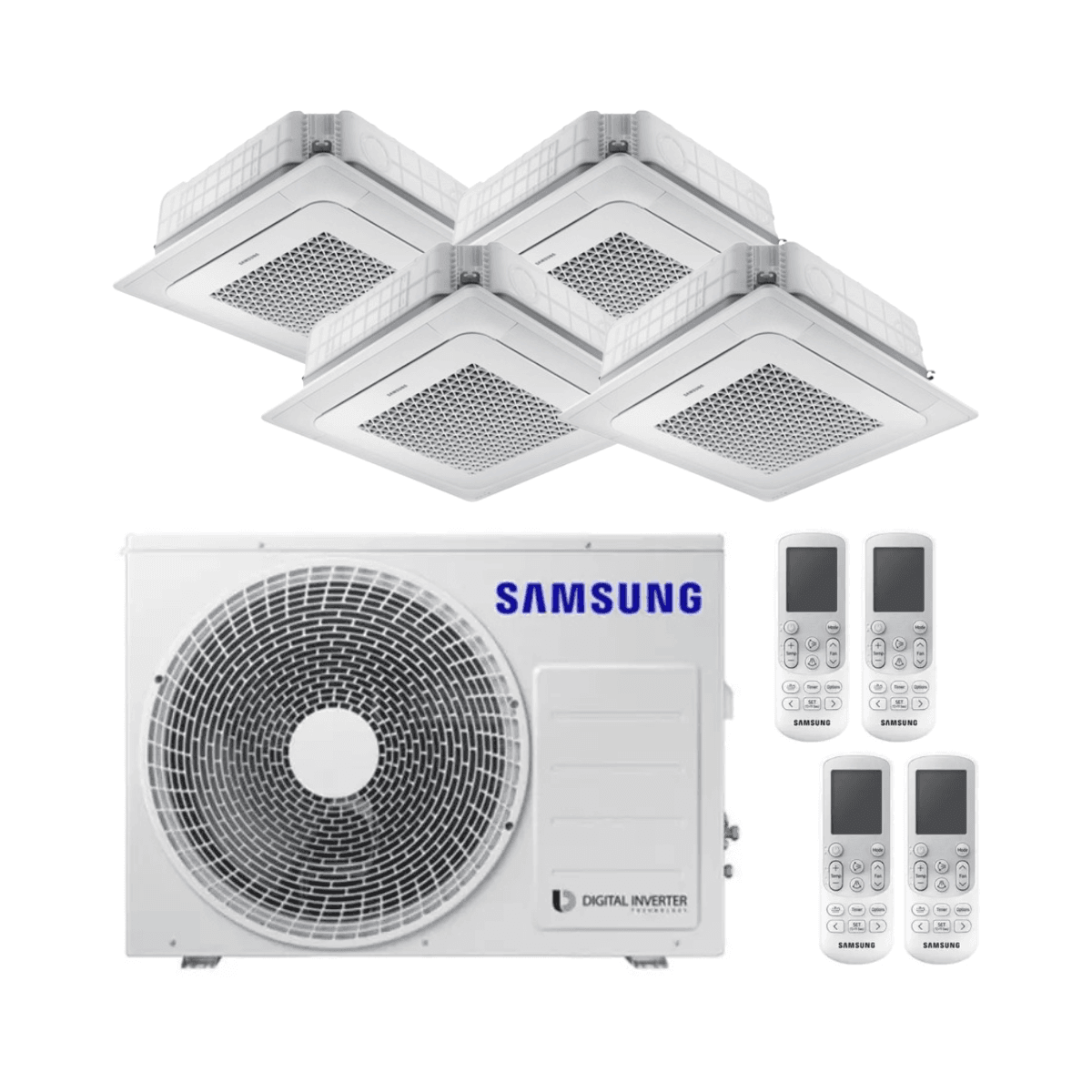 Cassette airconditioner 4x1 met 4 uitgangen Samsung Mini WindFree 3,5 kW 12000 BTU met referentie F-CSTMINI35R4 van het merk SAMSUNG