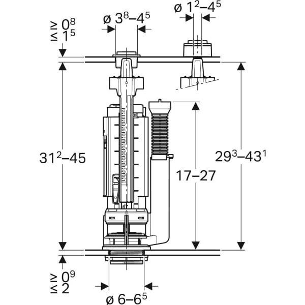 Dubbele spoelmechanisme Geberit serie 290 d40 met referentie 282.302.21.2 van het merk GEBERIT