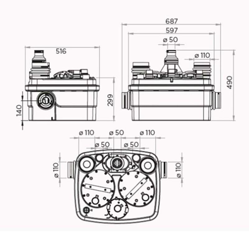 Algemene pompsysteem SFA SANICUBIC 2 Classic met referentie 040000002 van het merk SFA SANITRIT
