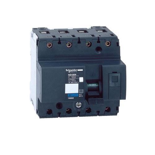 Magnetothermisch NG125N 4P 100A Curve C met referentie 18660 van het merk SCHNEIDER ELECTRIC