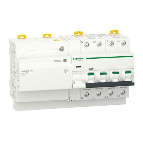Parafoudre transitoire et permanent IGA Acti9 Combi SPU 3P+N 63A avec la référence A9L20763 de la marque SCHNEIDER ELECTRIC