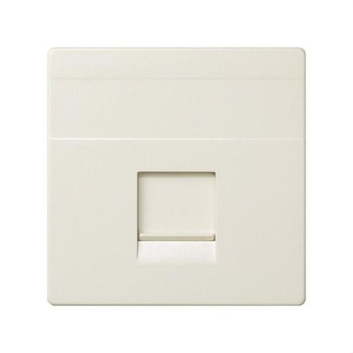 Platte stem- en gegevensplaat met afdekking voor 1 RJ45-connector AMP® ivoor Simon 82 met referentie 82005-31 van het merk SIMON